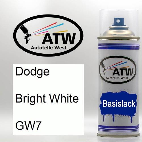 Dodge, Bright White, GW7: 400ml Sprühdose, von ATW Autoteile West.